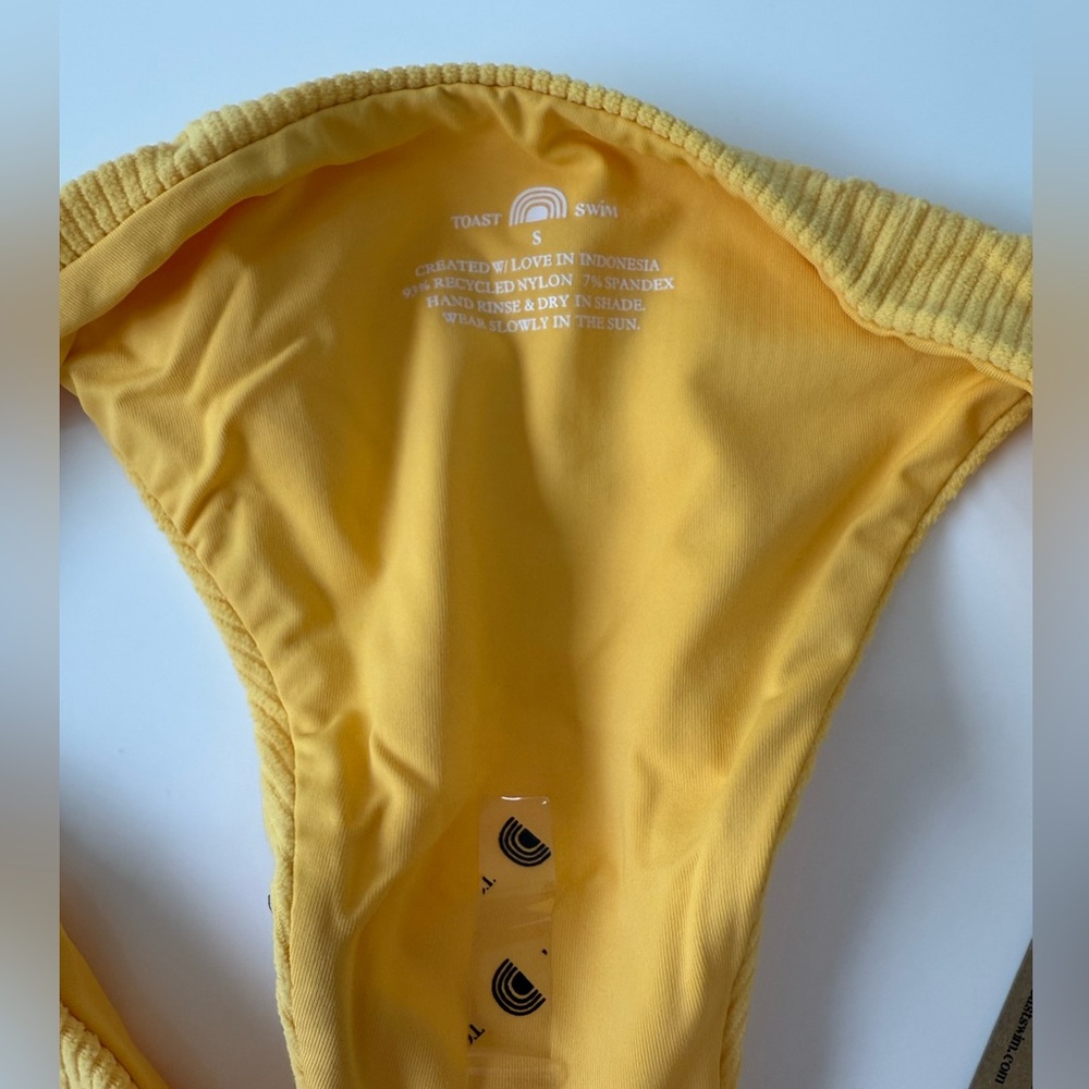 NWT Free People x Toast Swim Ribbed High Hip Bikini Bottom Sunset Rib Small - Picture 8 of 12